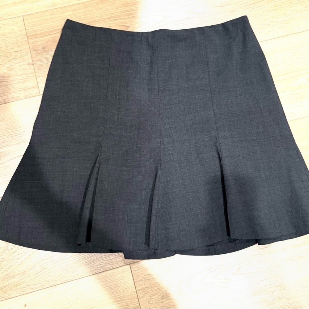 Express Black A-Line Pleated Mini Skirt Size 10